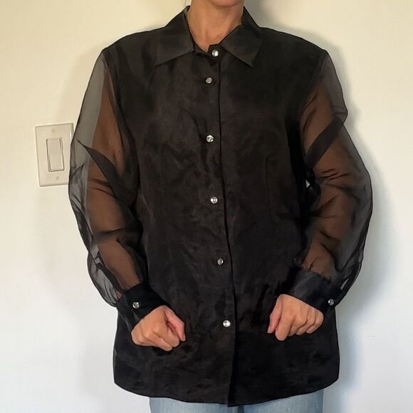 Jordan Mesh chiffon Button Up - Picture 4 of 5